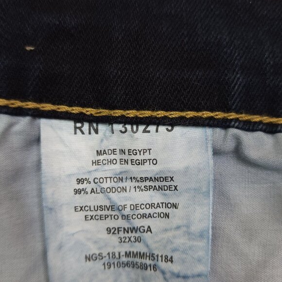 Wrangler Mens Slim Straight Jeans 32x30 Dark Wash Cotton Spandex - Picture 6 of 11